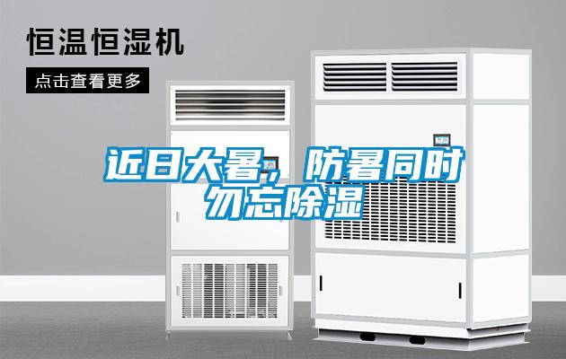 近日大暑，防暑同時勿忘除濕