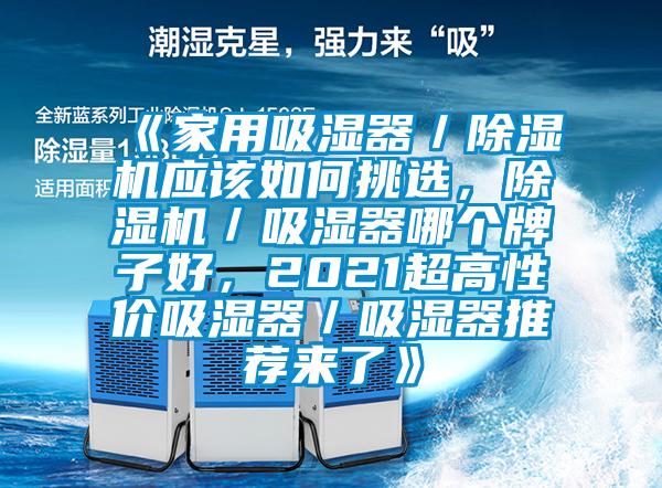 《家用吸濕器／除濕機應(yīng)該如何挑選，除濕機／吸濕器哪個牌子好，2021超高性價吸濕器／吸濕器推薦來了》