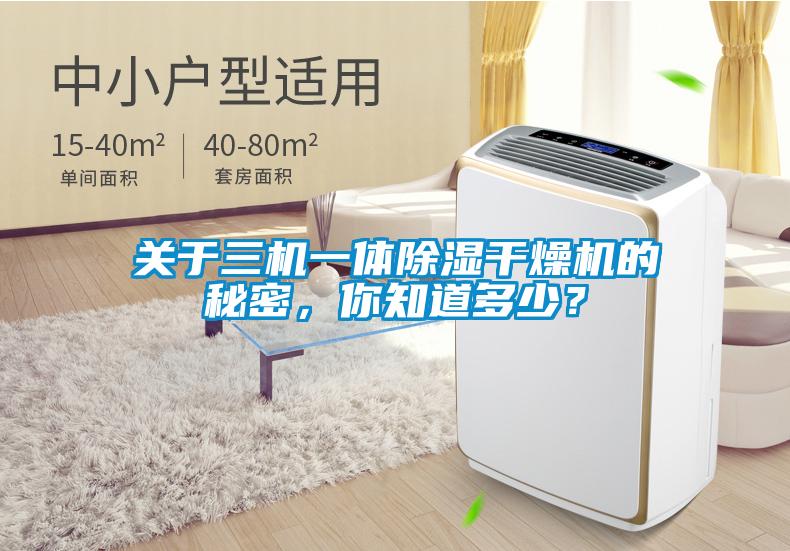 關(guān)于三機一體除濕干燥機的秘密，你知道多少？