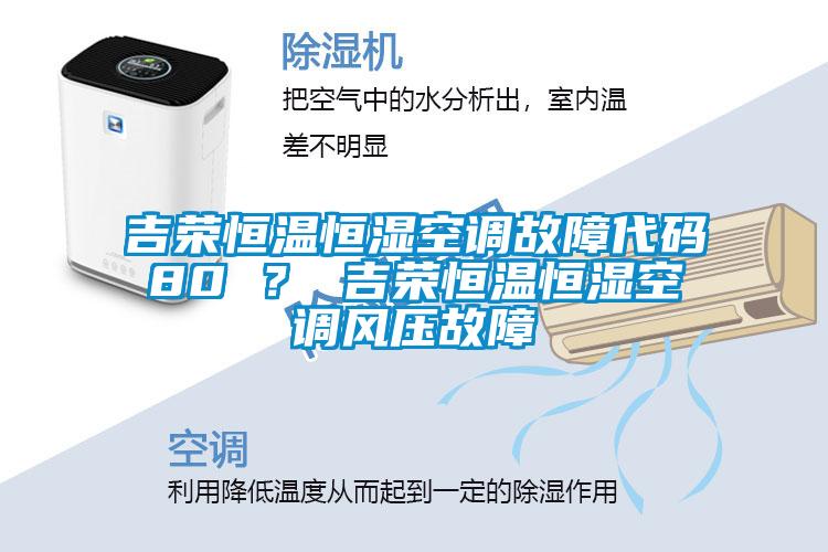 吉榮恒溫恒濕空調(diào)故障代碼80 ？ 吉榮恒溫恒濕空調(diào)風(fēng)壓故障