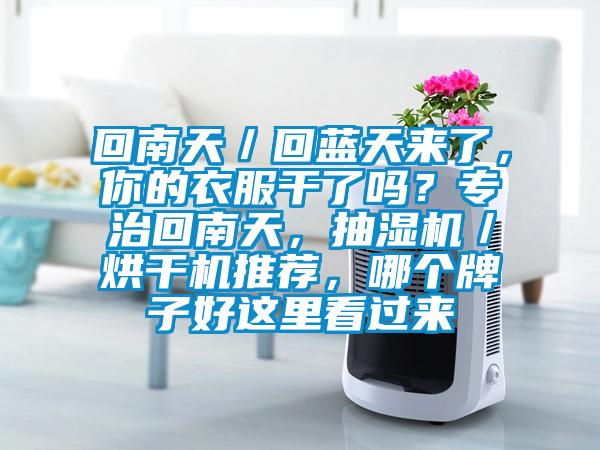 回南天／回藍(lán)天來(lái)了，你的衣服干了嗎？專(zhuān)治回南天，抽濕機(jī)／烘干機(jī)推薦，哪個(gè)牌子好這里看過(guò)來(lái)