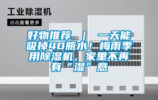 好物推薦 ｜ 一天能吸掉40瓶水！梅雨季用除濕機(jī)，家里不再有“濕”意
